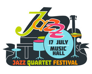 Jazz festival vector music concert logo musical instrument logotype musician playing saxophone sound art badge festival performance emblem isolated on white background