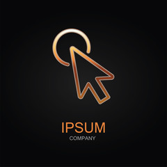 Click vector icon. Design logo element. Isolated on black background.