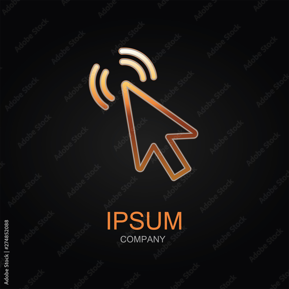 Poster click vector icon. design logo element. isolated on black background.