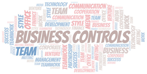 Obraz premium Business Controls word cloud. Collage made with text only.