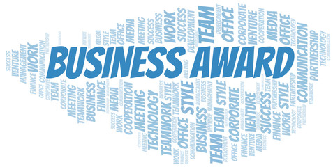 Fototapeta premium Business Award word cloud. Collage made with text only.
