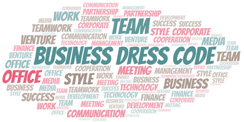 Obraz premium Business Dress Code word cloud. Collage made with text only.