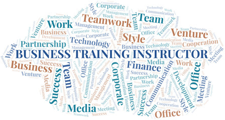 Fototapeta premium Business Training Instructor word cloud. Collage made with text only.