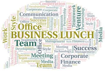Obraz premium Business Lunch word cloud. Collage made with text only.