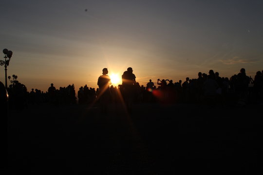 coucher de Soleil les touriste de  Firenze 