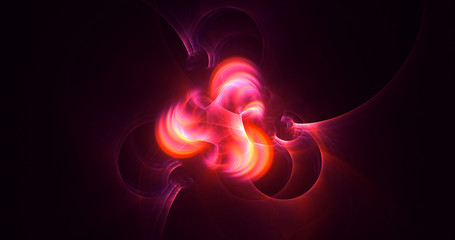 3D rendering abstract red fractal light background