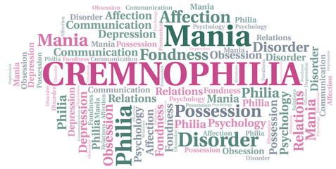 Cremnophilia word cloud. Type of Philia.