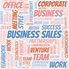 Business Sales word cloud. Collage made with text only.
