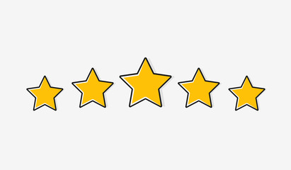 Five stars customer product rating review. Modern flat style vector illustration