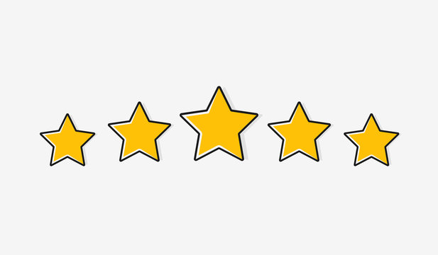 Five stars customer product rating review. Modern flat style vector illustration