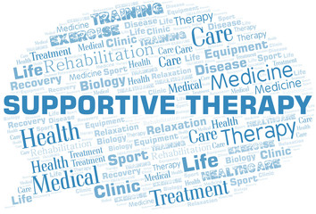 Supportive Therapy word cloud. Wordcloud made with text only.