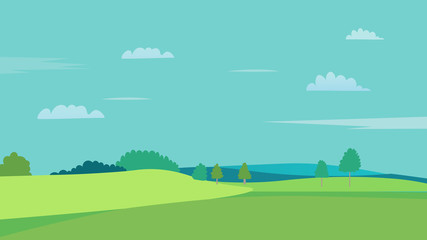 Fototapeta premium Nature landscape with sky background.Hills with tree and sky background.Summer and natural.
