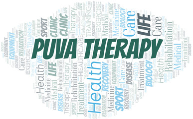 Puva Therapy word cloud. Wordcloud made with text only.