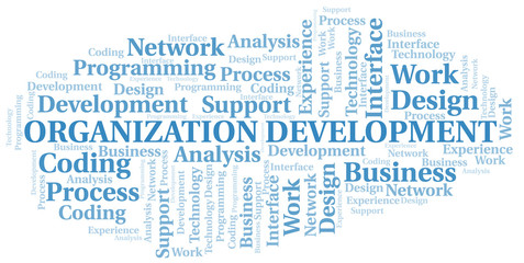 Fototapeta premium Organization Development word cloud. Wordcloud made with text only.