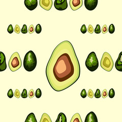 healthy food. Avocado print. Seamless pattern, print