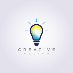 Lamp or Bulp Decorative and Modern Flower Circle Vector Illustration Design Clipart Symbol Logo Template