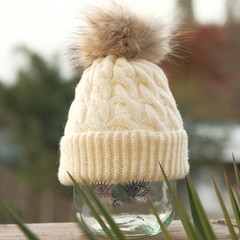 Close shot of cold weather winter handmade knitting clothes