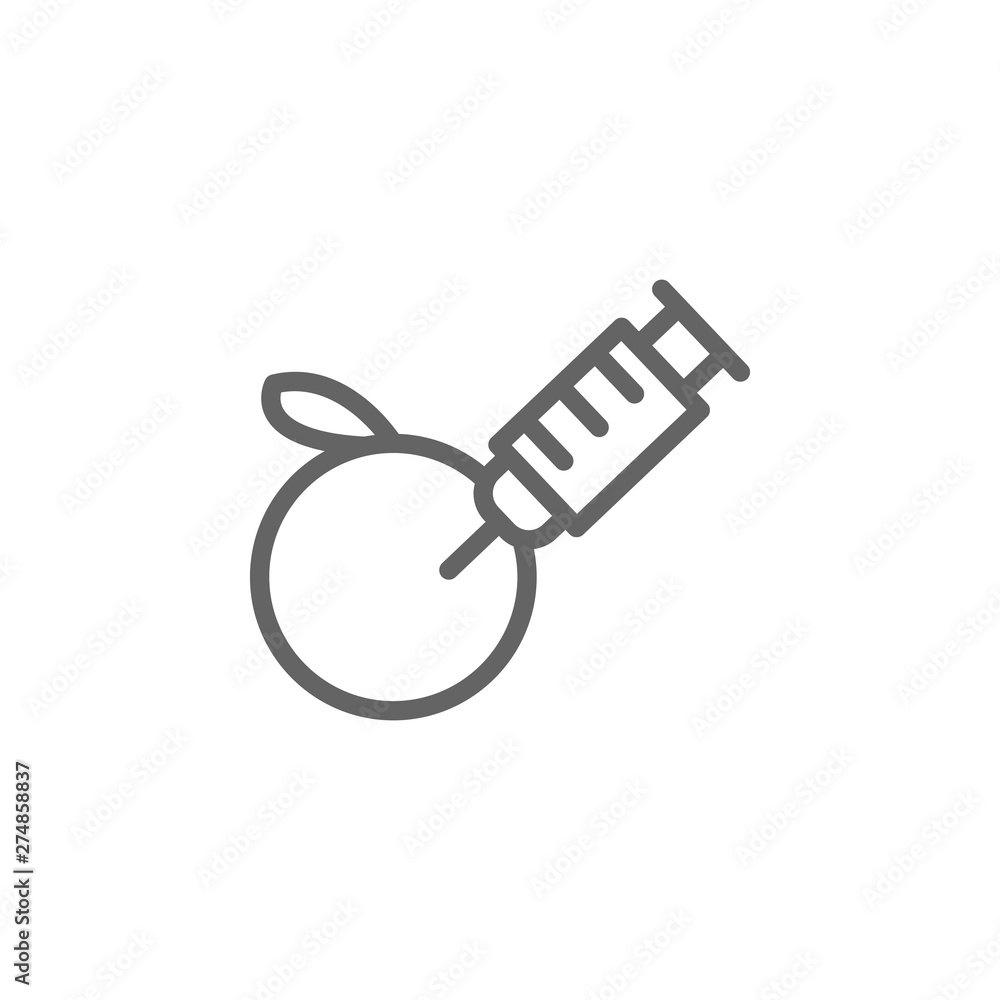 Poster gmo, food icon. element of bio engineering illustration. thin line icon for website design and devel