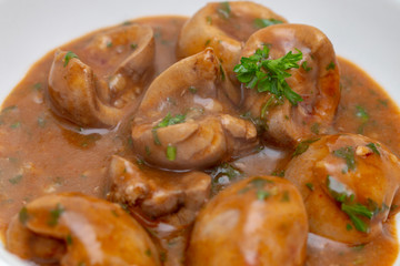 Devilled kidneys closeup