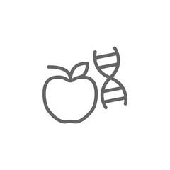 Transgenic, apple, DNA icon. Element of bio engineering illustration. Thin line icon for website design and development, app development. Premium icon