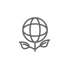 Ecology, earth, plant icon. Element of bio engineering illustration. Thin line icon for website design and development, app development. Premium icon
