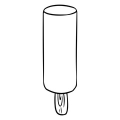 Eskimo hand drawn lineart icon. Cute doodle ice cream