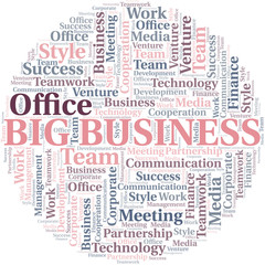 Fototapeta premium Big Business word cloud. Collage made with text only.