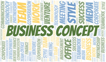 Obraz premium Business Concept word cloud. Collage made with text only.
