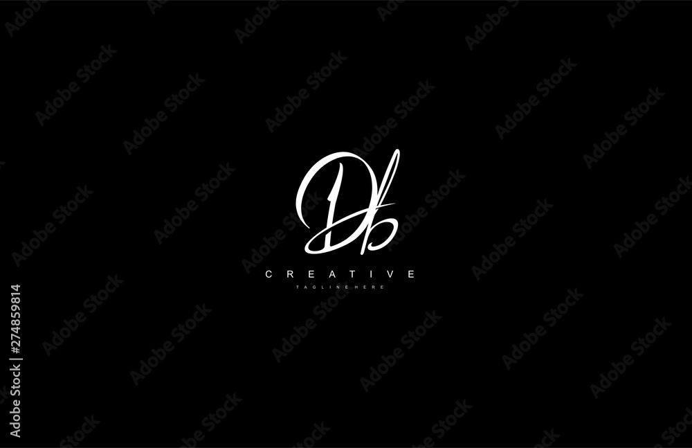 Poster stylish monogram signature letter db logo design