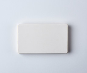 stack of blank rectangular paper white business cards