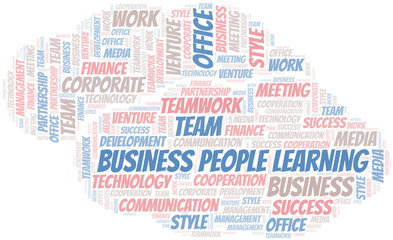 Obraz premium Business People Learning word cloud. Collage made with text only.