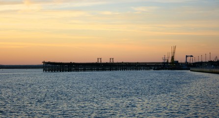 sunset at river Odiel Huelva Spain