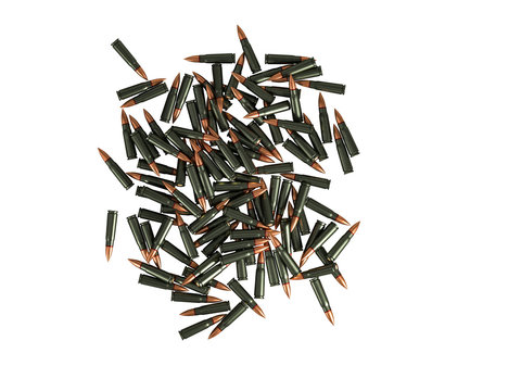 cartridge 7.62x39 mm, Russian and Soviet army, isolated. 3d rendering