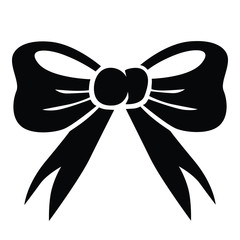 Vector illustrations of cartoon silhouette of bow icon