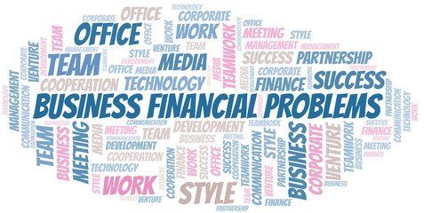 Obraz premium Business Financial Problems word cloud. Collage made with text only.