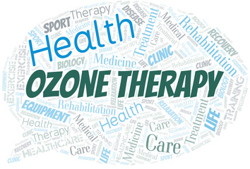 Ozone Therapy word cloud. Wordcloud made with text only.