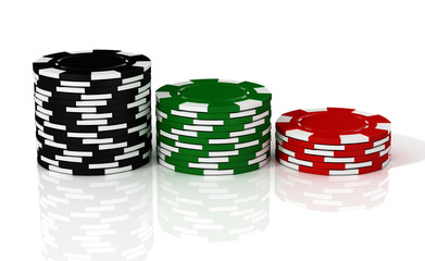 Casino chip's stack. 3D Illustration