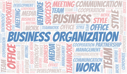 Fototapeta premium Business Organization word cloud. Collage made with text only.