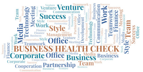 Fototapeta premium Business Health Check word cloud. Collage made with text only.