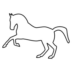Fototapeta na wymiar horse black line flat icon. vector illustration logo. isolated on white background