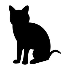 cat black flat icon. vector illustration logo. isolated on white background