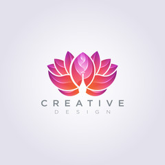 Beautiful Flower and Peacock Vector Illustration Design Clipart Symbol Logo Template