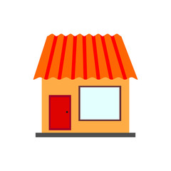 commerce store icon over white background. vector illustration