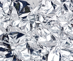 crumpled silver foil sheet, half frame