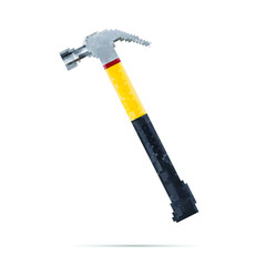 Pixel hammer. 8 - bit game. Vector