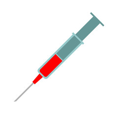 syringe flat icon. vector illustration logo. isolated on white background