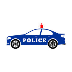 police car flat icon. vector illustration logo. isolated on white background