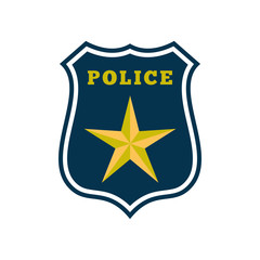 police badge flat icon. vector illustration logo. isolated on white background