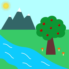 nature flat icon. vector illustration logo. isolated on white background
