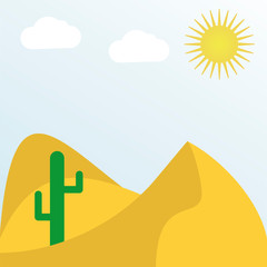 desert nature flat icon. vector illustration logo. isolated on white background